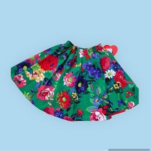 NWT New kids vintage Hartstrings green heavy cotton floral full skirt 7